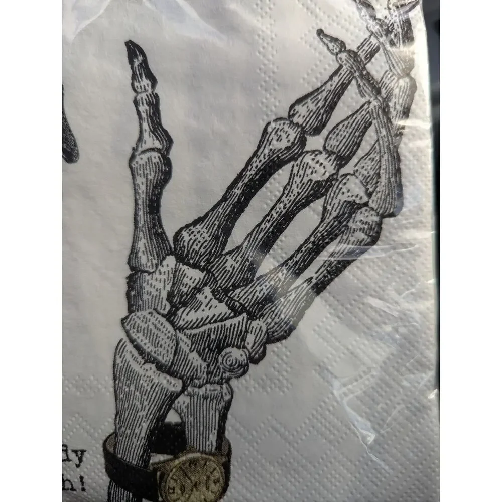 20 Paper Napkins 2 Skeletal Gothic Hands New Bee Watch Decoupage Party